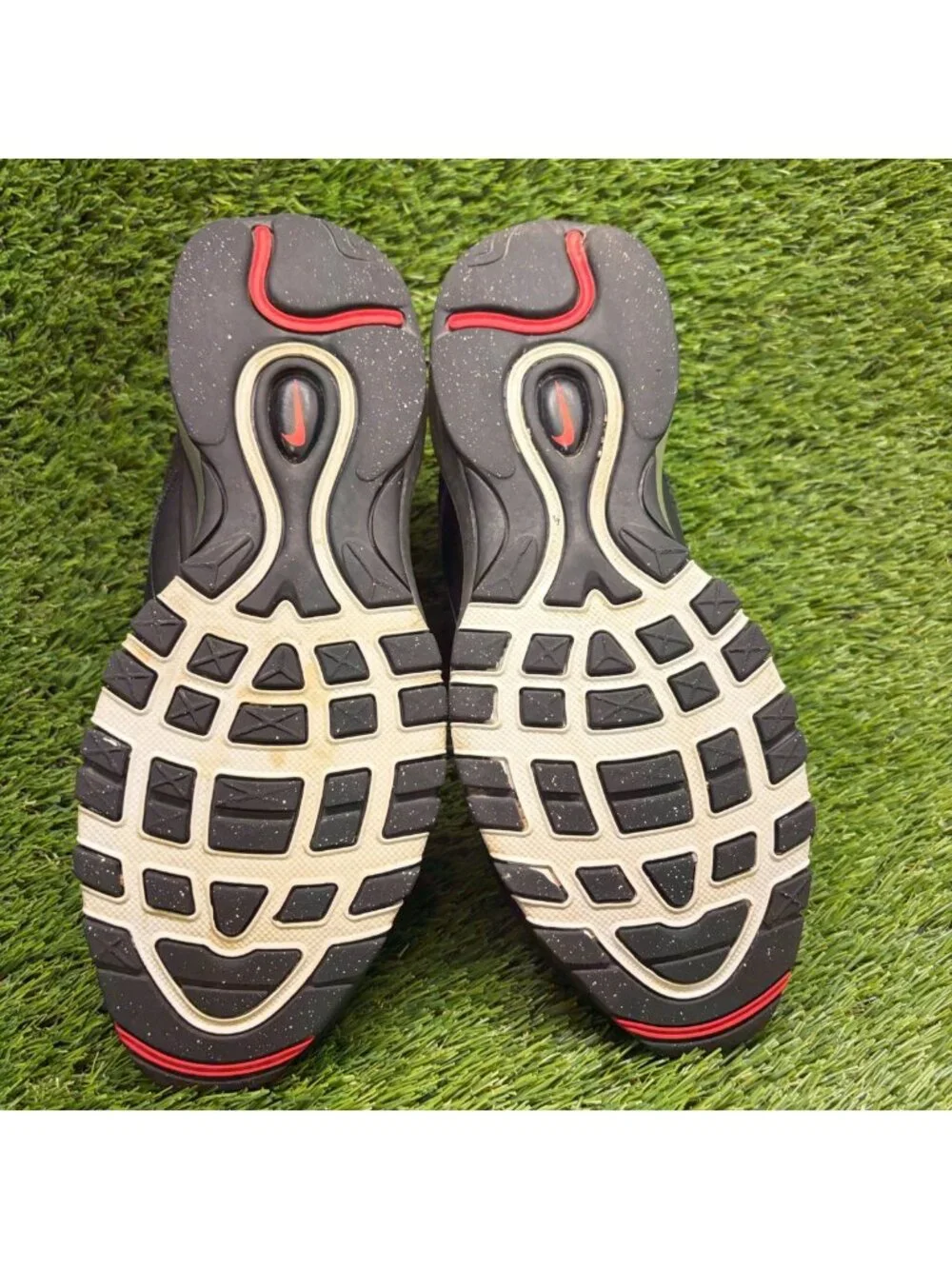 Nike Air Max 97 Boys Size 7Y Black Red Athletic Running Walking Shoes Sneakers